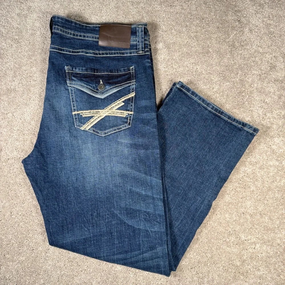 TK Axel Men's 40x32 Slim Bootcut Jeans Dark Wash Denim
